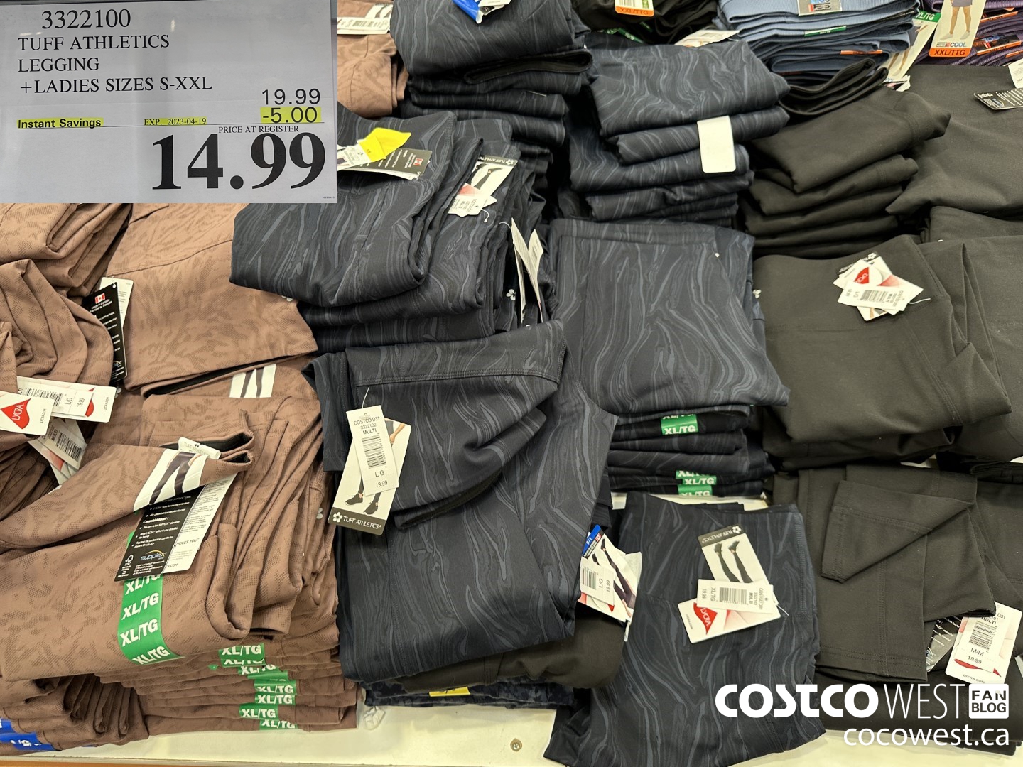 3322100 TUFF ATHLETICS LEGGING LADIES SIZES S-XXL  ($5.00 INSTANT SAVINGS EXPIRES ON 2023-04-19) $14.99