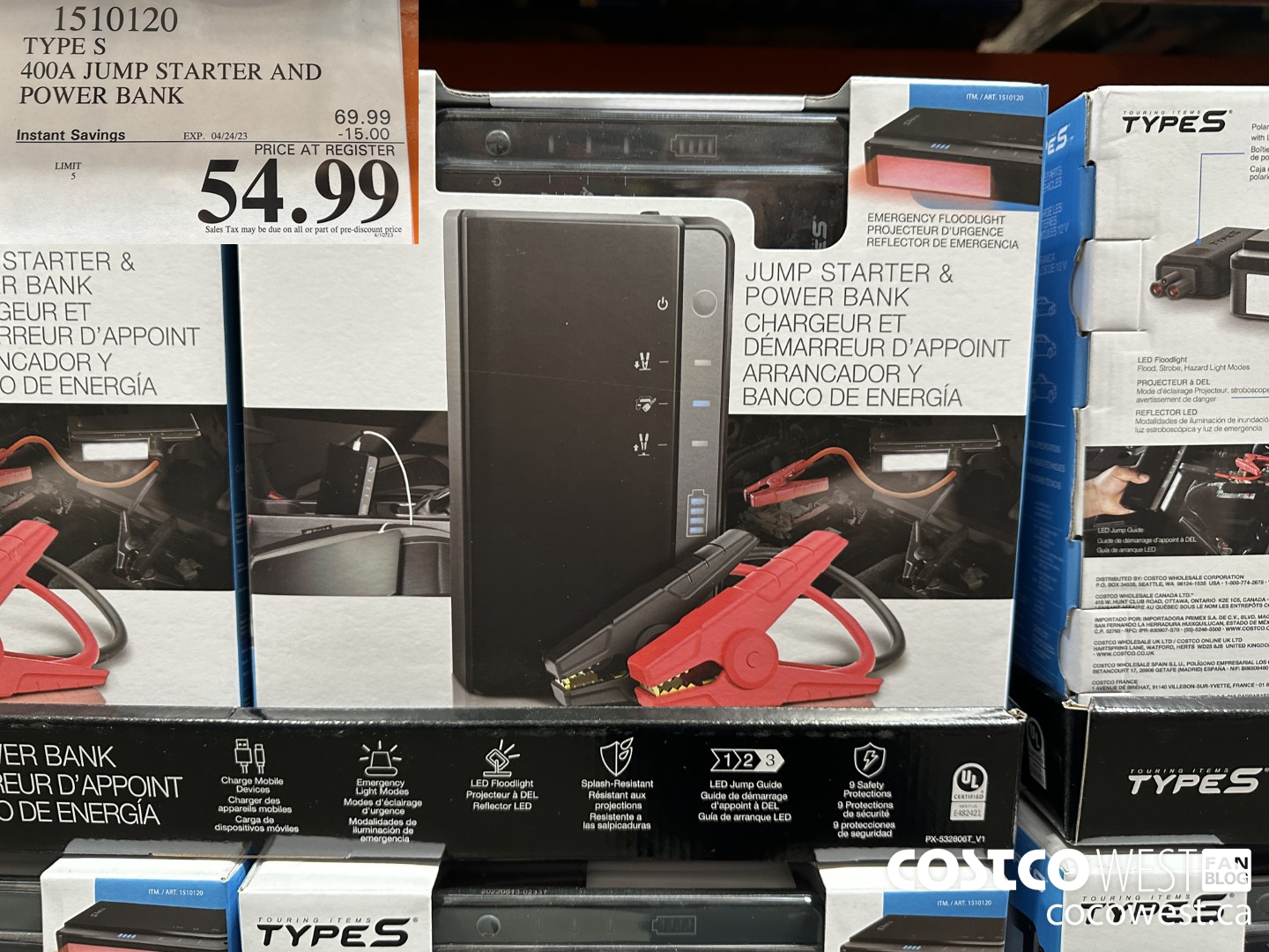 1510120 TYPE S 400A JUMP STARTER AND POWER BANK ($15.00 INSTANT SAVINGS EXPIRES ON 2023-04-24) $54.99