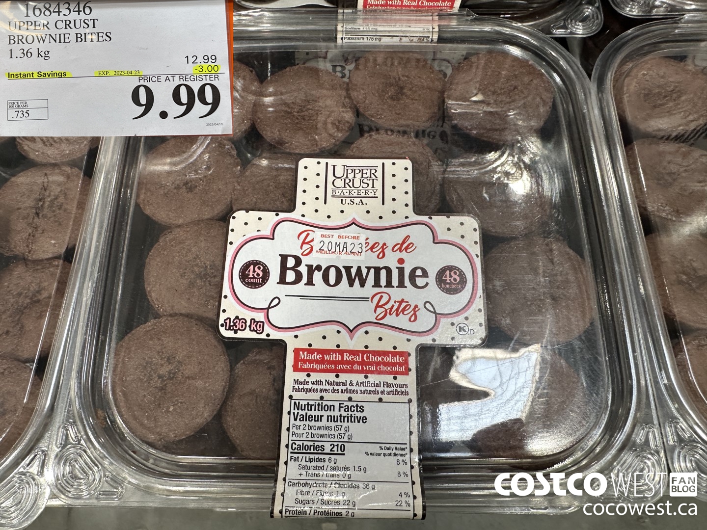 1684346 UPPER CRUST BROWNIE BITES 1.36 KG ($3.00 INSTANT SAVINGS EXPIRES ON 2023-04-23) $9.99