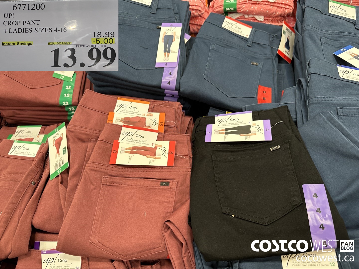 6771200 UP! CROP PANT LADIES SIZES 4-16 ($5.00 INSTANT SAVINGS EXPIRES ON 2023-04-30) $13.99