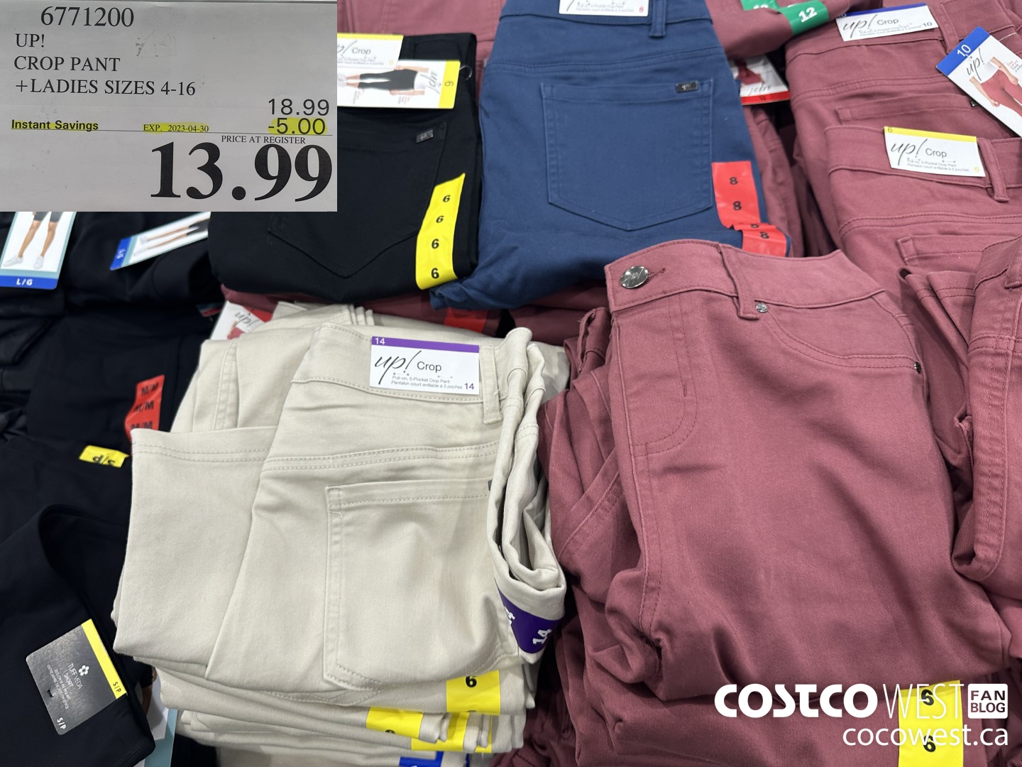 6771200 UP! CROP PANT LADIES SIZES 4-16 ($5.00 INSTANT SAVINGS EXPIRES ON 2023-04-30) $13.99