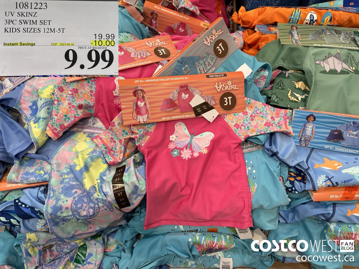 1081223 UV SKINZ 3PC SWIM SET KIDS SIZES 12M-5T ($10.00 INSTANT SAVINGS EXPIRES ON 2023-04-16) $9.99