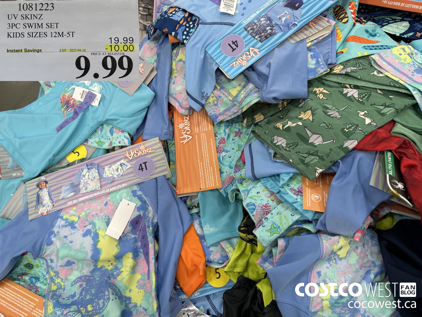 1081223 UV SKINZ 3PC SWIM SET KIDS SIZES 12M-5T ($10.00 INSTANT SAVINGS EXPIRES ON 2023-04-16) $9.99