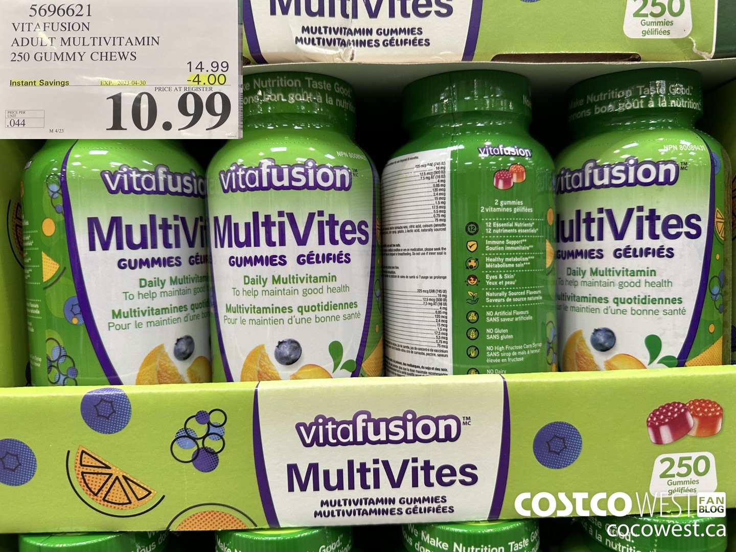 569662 VITAFUSION ADULT MULTIVITAMIN 250 GUMMY CHEWS ($4.00 INSTANT SAVINGS EXPIRES ON 2023-04-30) $10.99