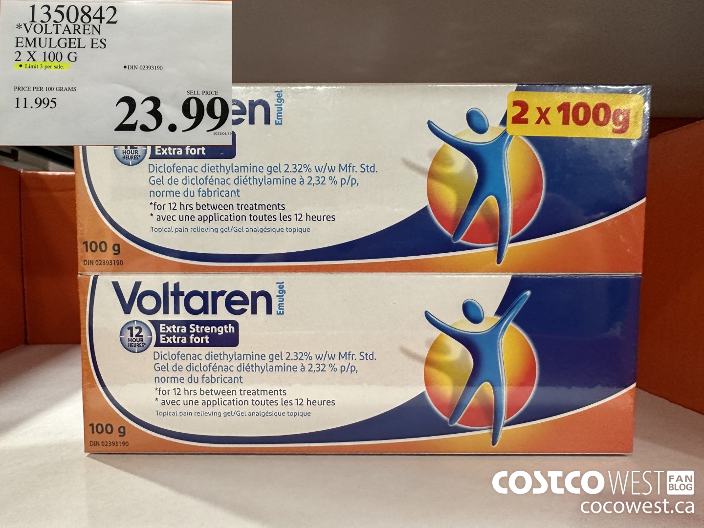 1350842 VOLTAREN EMUGEL ES 2 X 100 G $23.99