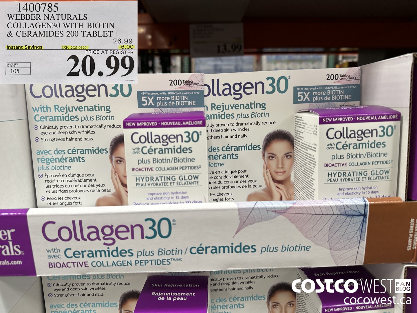 1400785 WEBBER NATURALS COLLAGEN30 WITH BIOTIN & CERAMIDES 200 TABLET ($6.00 INSTANT SAVINGS EXPIRES ON 2023-04-30) $20.99