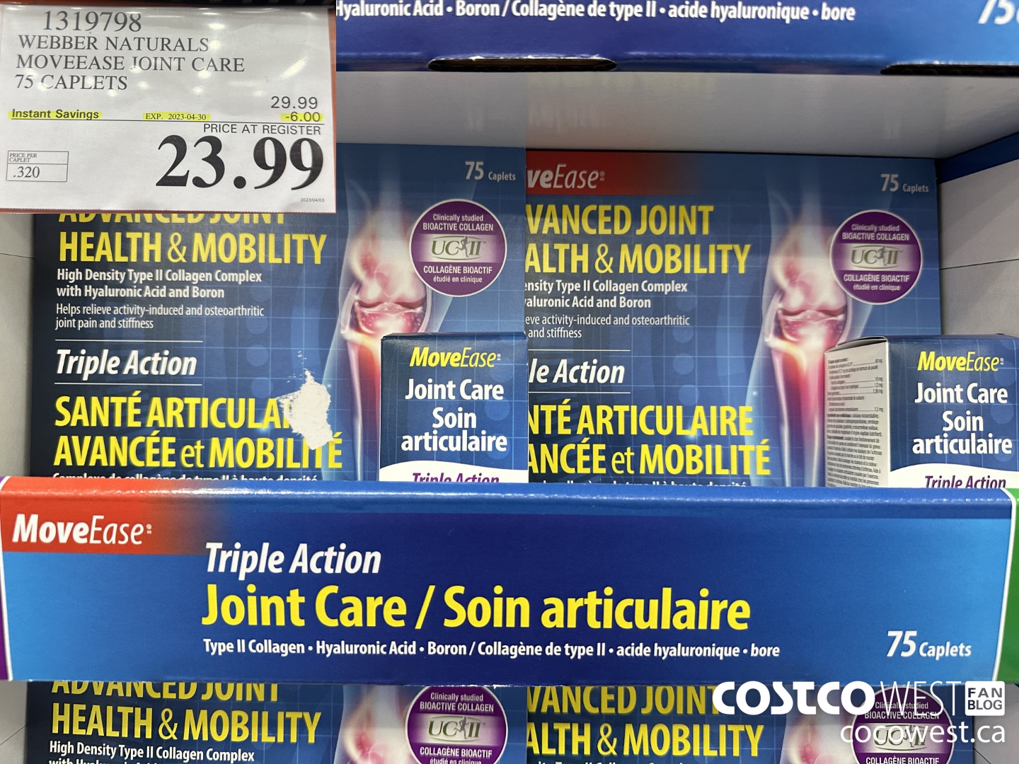 1319798 WEBBER NATURALS MOVEEASE TRIPLE ACTION JOINT 75 CAPLETS ($6.00 INSTANT SAVINGS EXPIRES ON 2023-04-30) $23.99