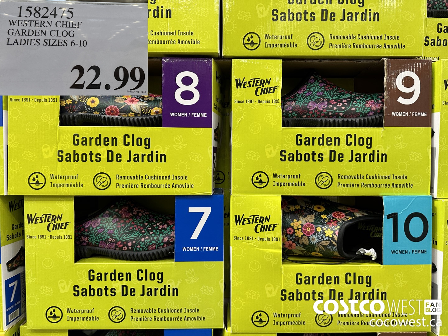 1582475 WESTERN CHIEF GARDEN CLOG LADIES SIZES 6-10 $22.99