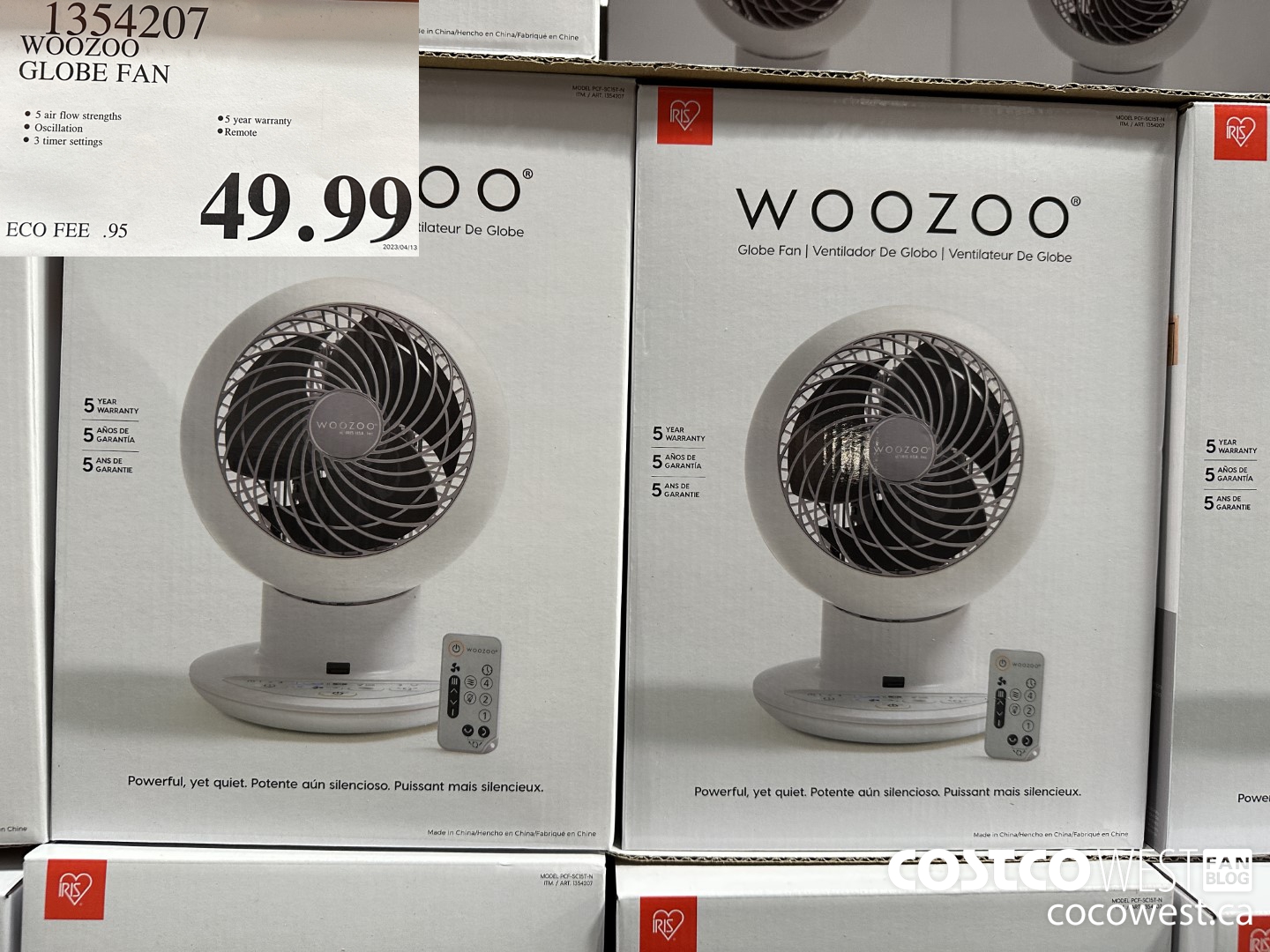 1354207 WOOZOO GLOBE FAN $49.99