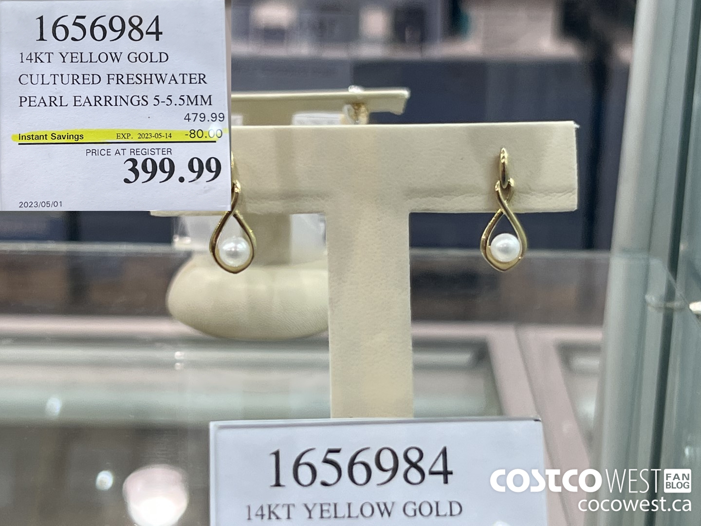 1656984 14KT YELLOW GOLD CULTURED FRESHWATER PEARL EARRINGS 5-5.5 MM ($80.00 INSTANT SAVINGS EXPIRES ON 2023-05-14) $399.99