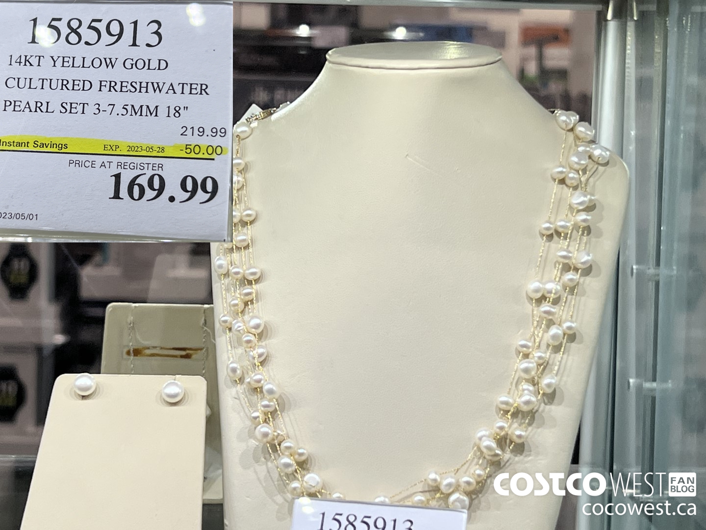 1585913 14KT YELLOW GOLD CULTURED FRESHWATER PEARL SET 3-7.5MM 18