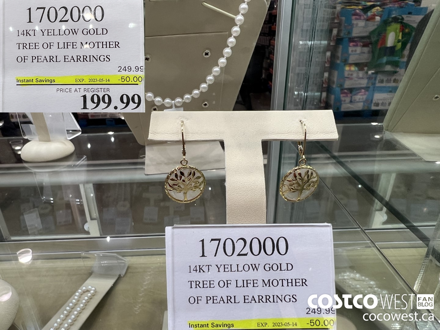 1702000 14KT YELLOW GOLD TREE OF LIFE MOTHER OF PEARL EARRINGS ($50.00 INSTANT SAVINGS EXPIRES ON 2023-05-14) $199.99