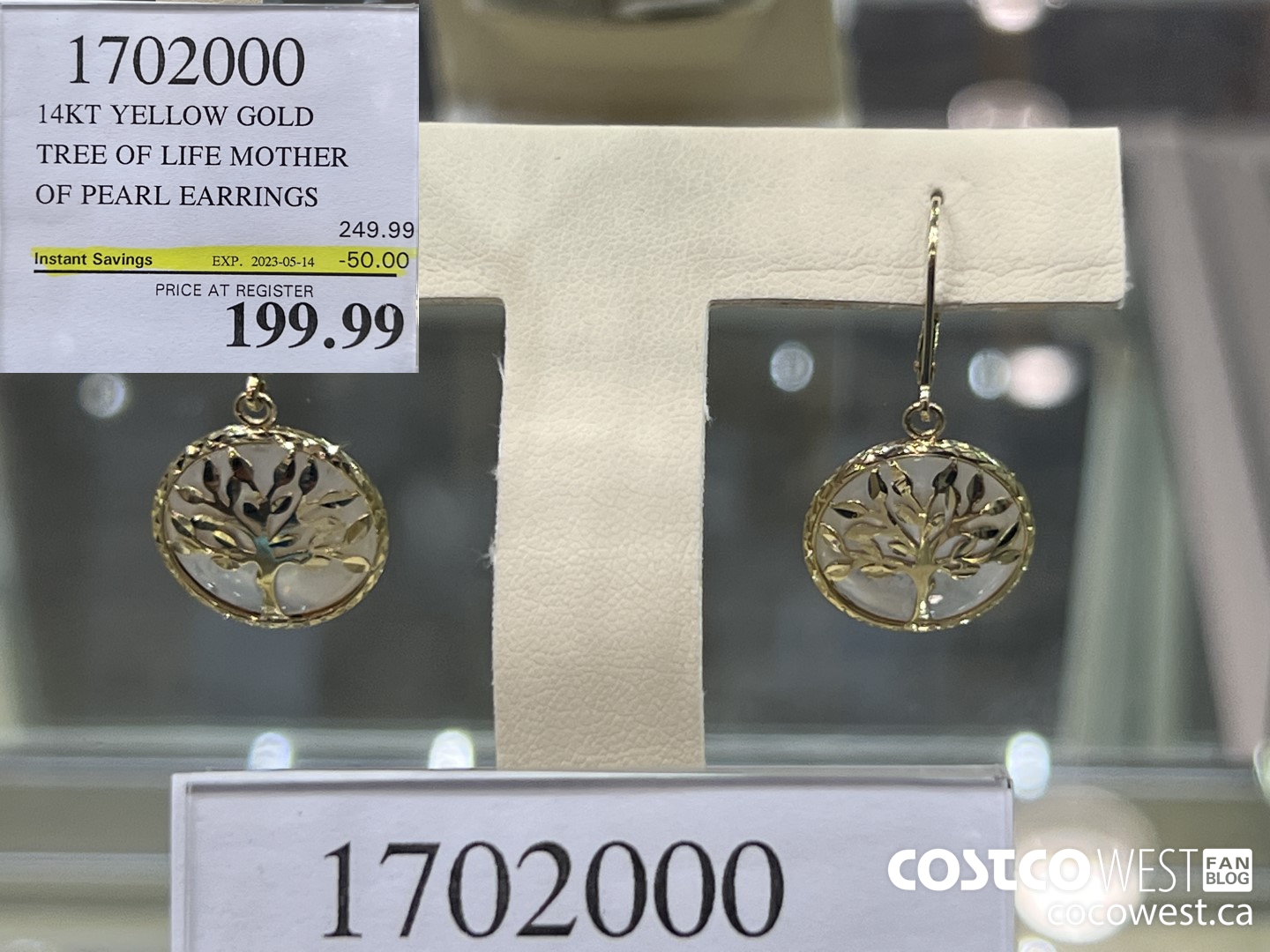 1702000 14KT YELLOW GOLD TREE OF LIFE MOTHER OF PEARL EARRINGS ($50.00 INSTANT SAVINGS EXPIRES ON 2023-05-14) $199.99