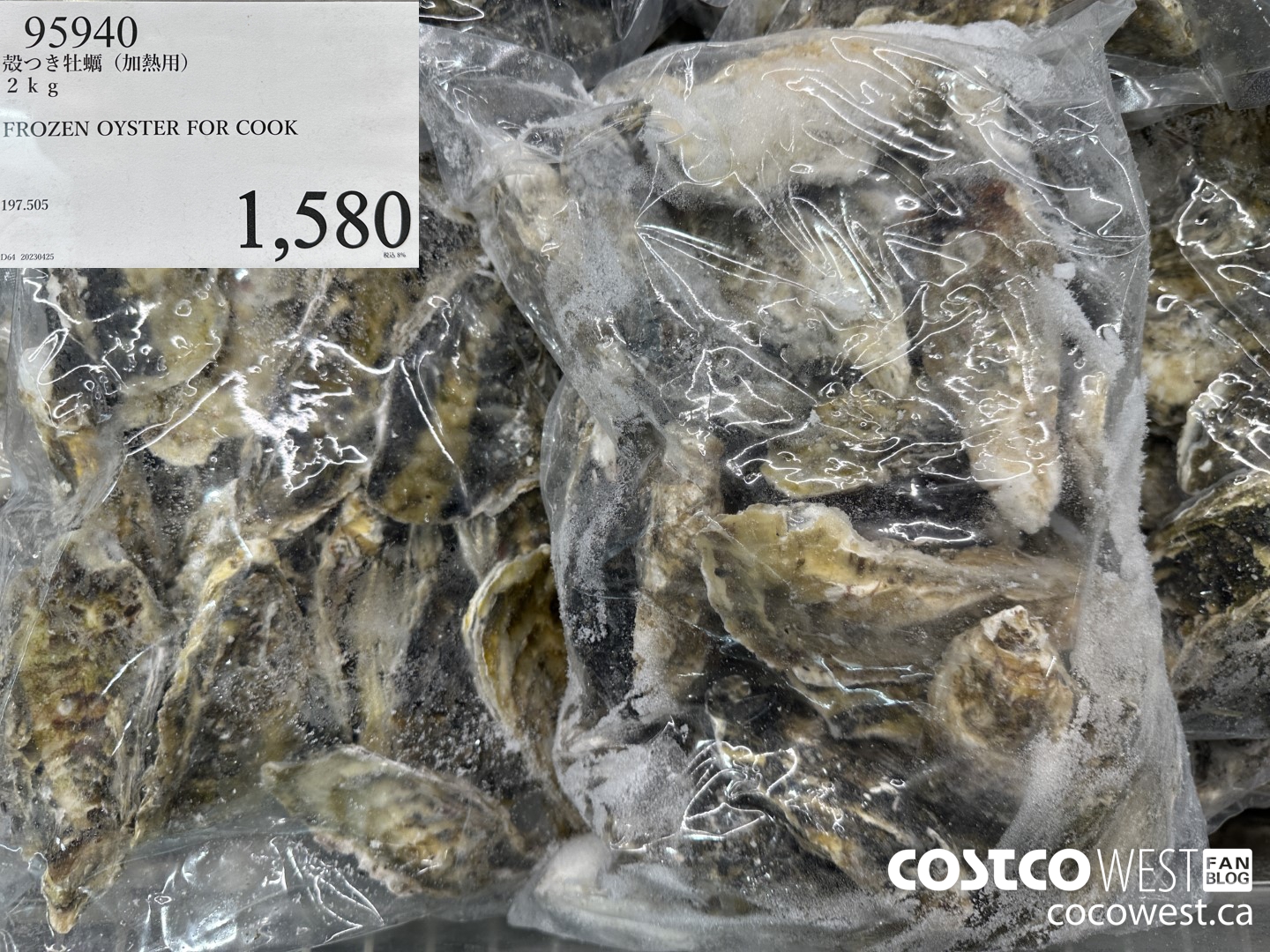95940 2KG FROZEN OYSTER FOR COOK $1580.00