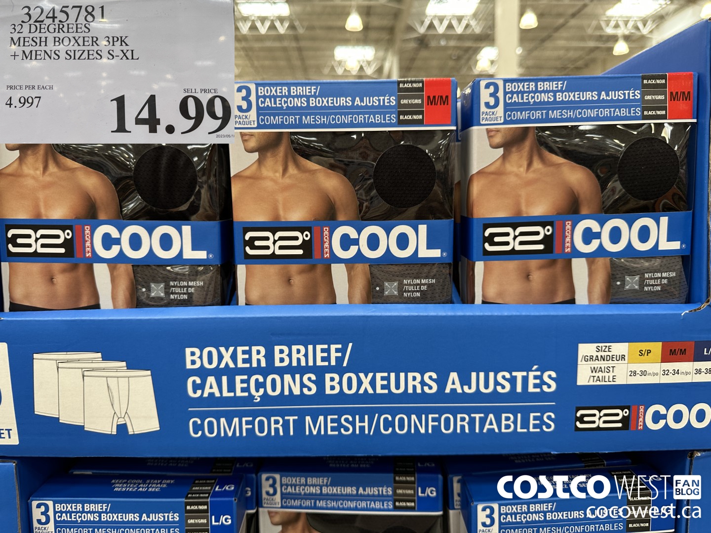 3245781 32 DEGREES MESH BOXER 3PK MENS SIZES S-XL $14.99