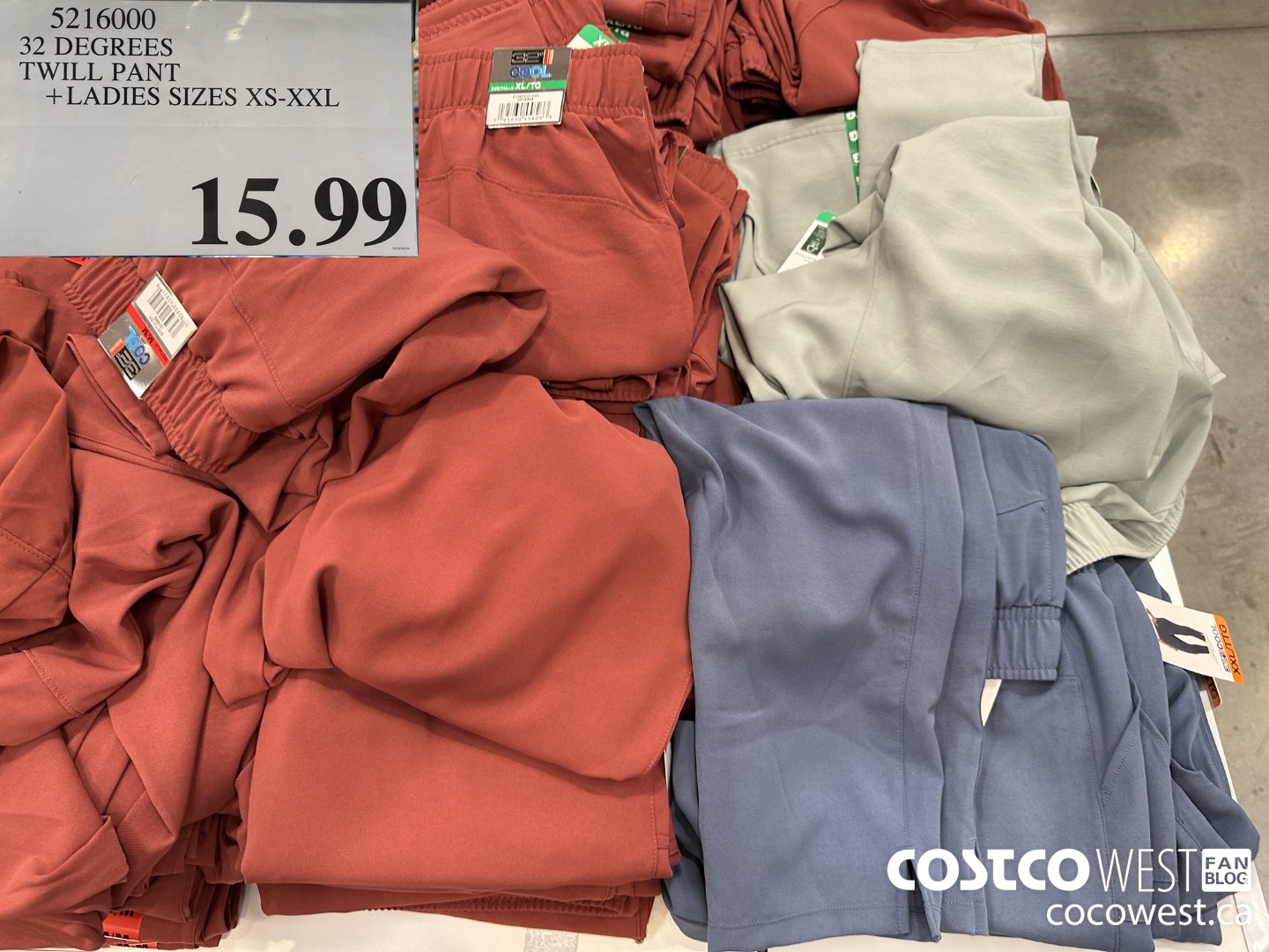 3103024 PARASUCO TWILL PANT LADIES SIZES 4 18 12 97 - Costco East Fan Blog