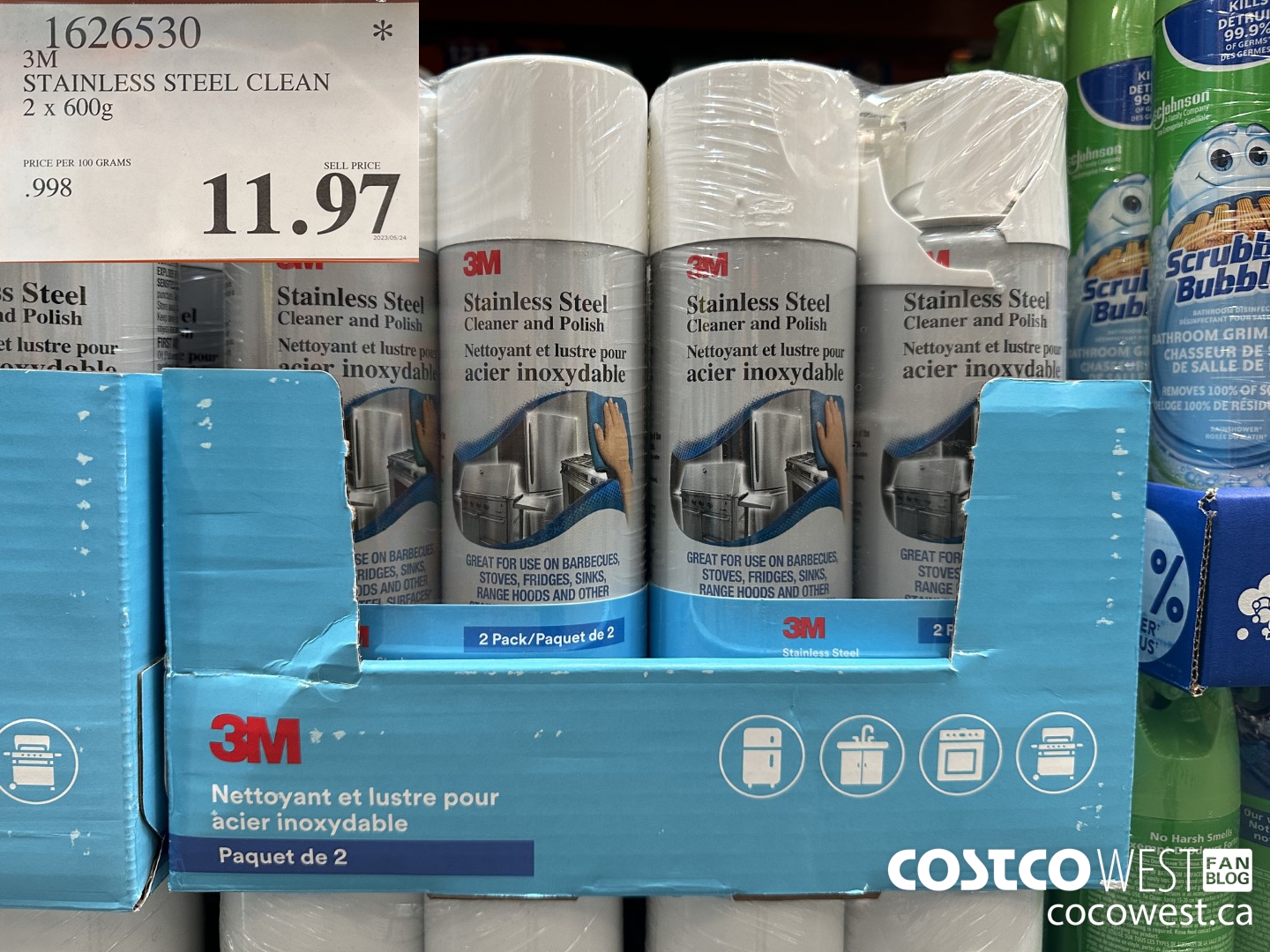 1626530 3M STAINLESS STEEL CLEAN 2 X 600G $11.97