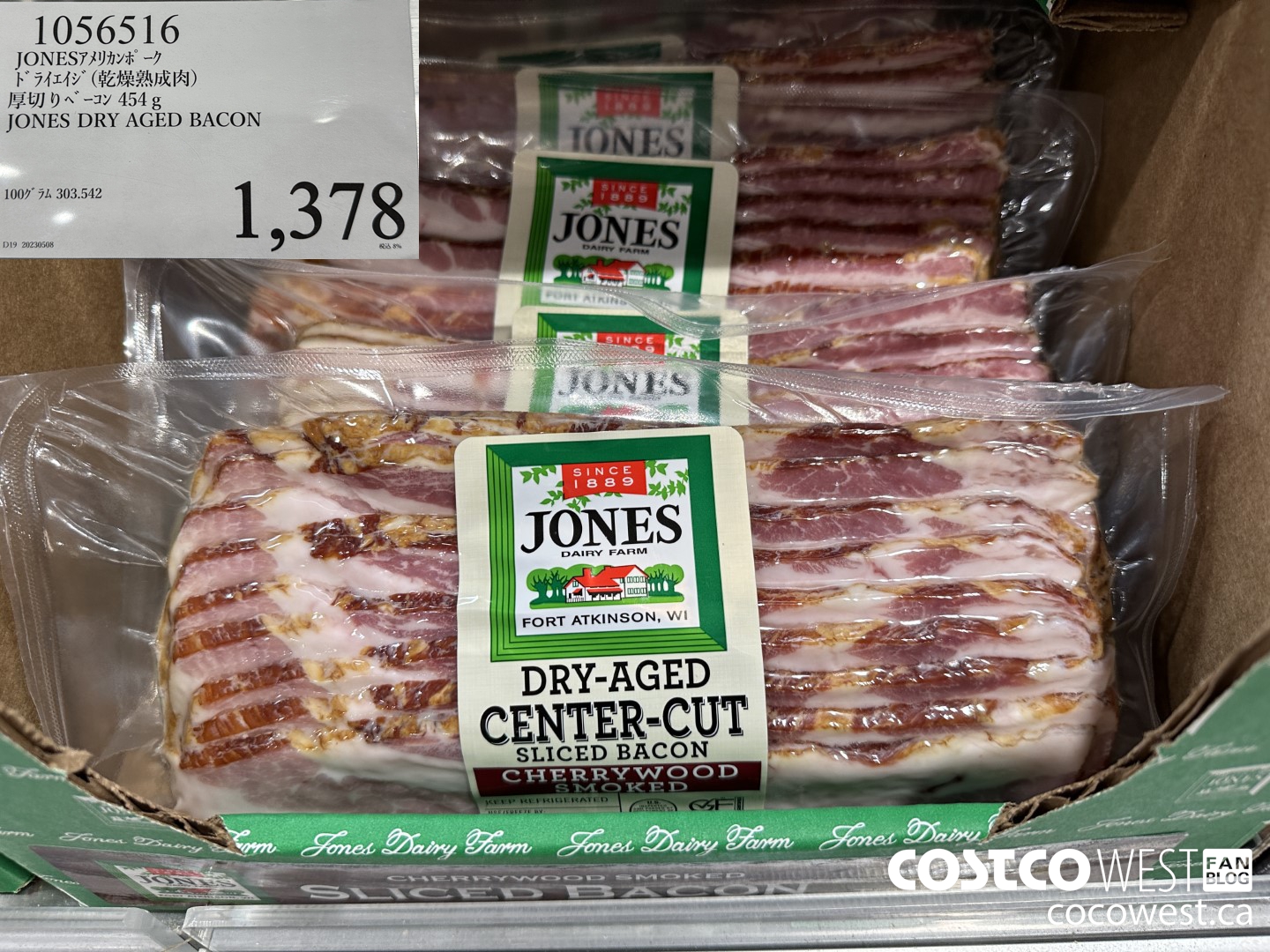 1056516 454G JONES DRY AGED BACON $1378.00