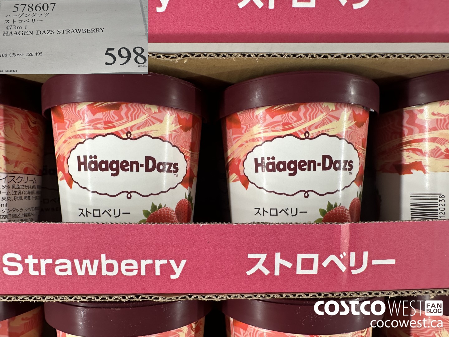 578607 473ML HAAGEN DAZS STRAWBERRY $598.00