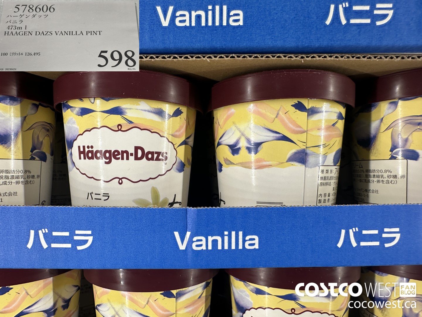 487606 473ML HAAGEN DAZS VANILLA PINT $598.00