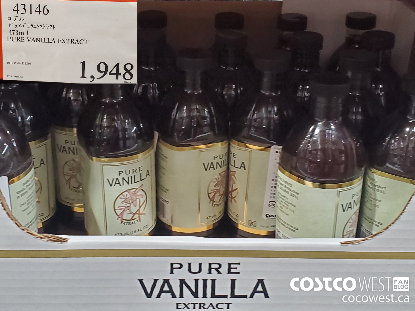 43146 473ML PURE VANILLA EXTRACT $1948.00