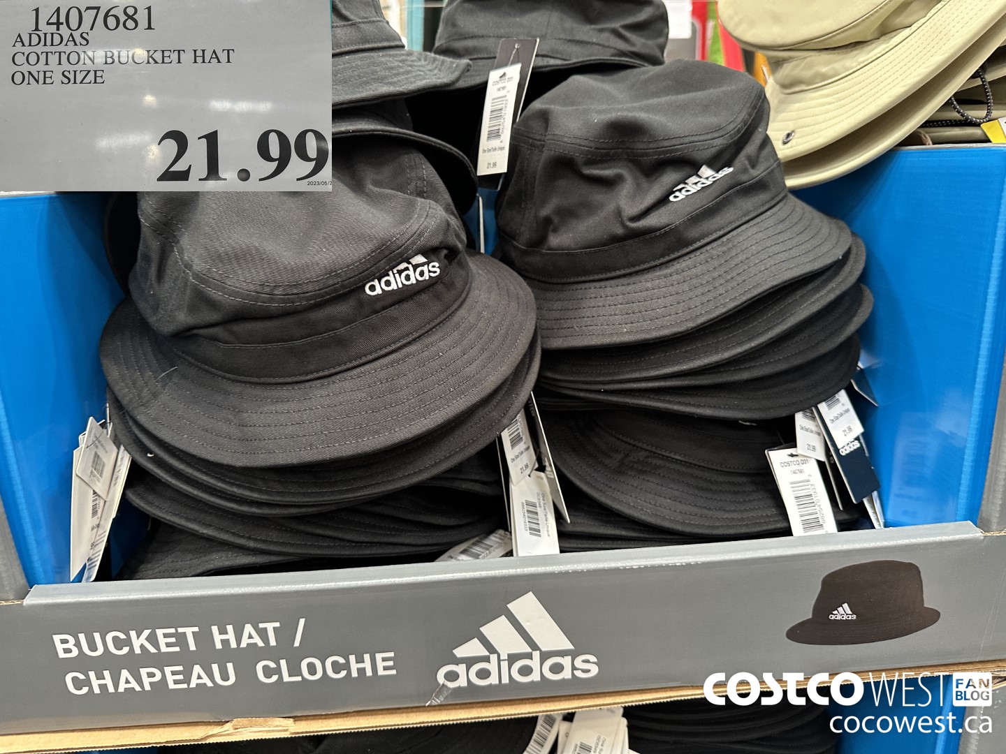 1407681 ADIDAS COTTON BUCKET HAT ONE SIZE $21.99