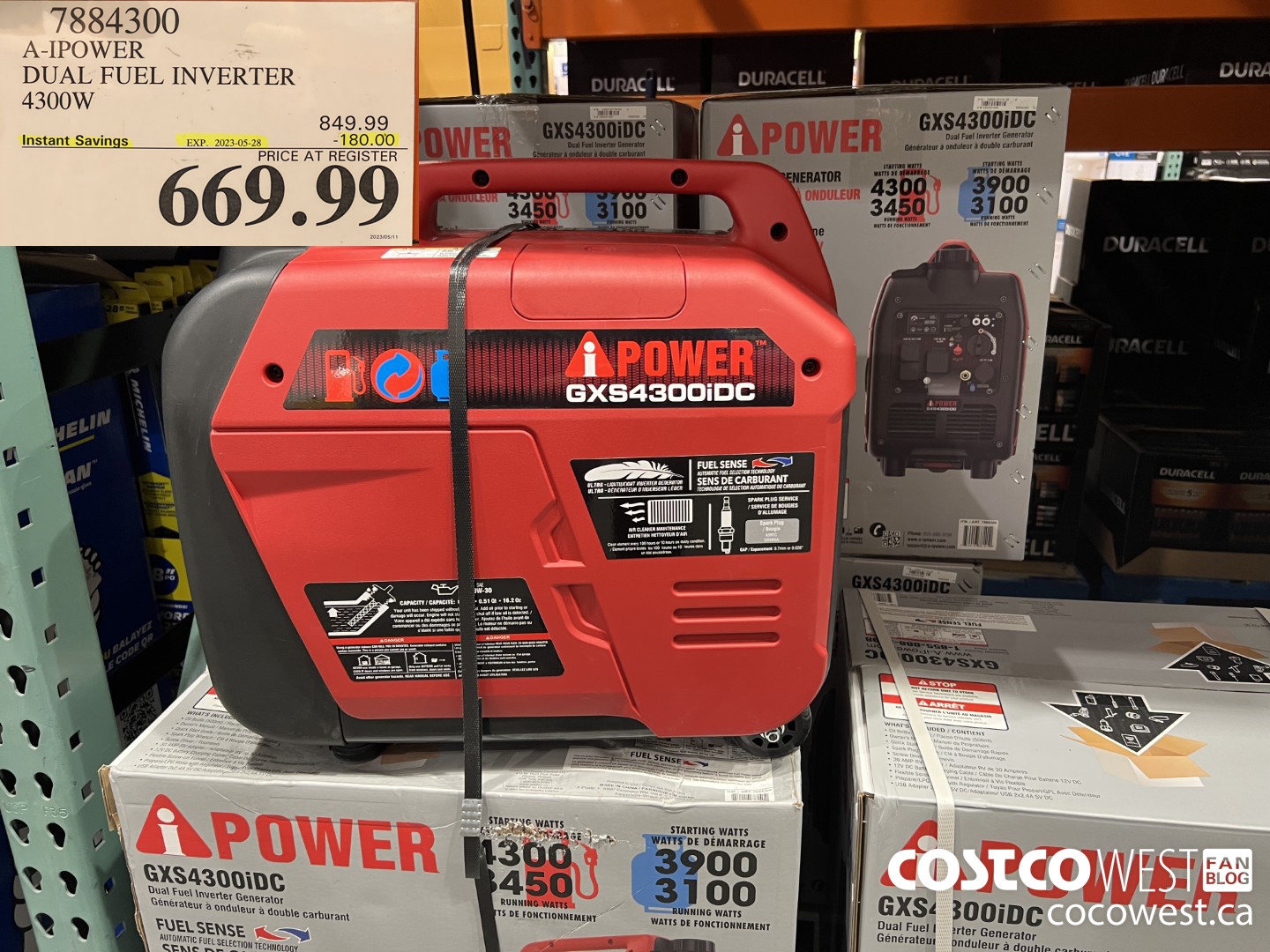 7884300 A-IPOWER DUAL FUEL INVERTER 4300W ($180.00 INSTANT SAVINGS EXPIRES ON 2023-05-28) $669.99
