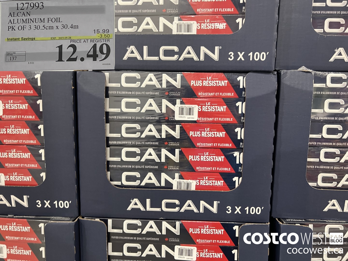 127993 ALCAN ALUMINUM FOIL PK OF 3 30.5cm x 30.4m ($3.50 INSTANT SAVINGS EXPIRES ON 2023-05-28) $12.49