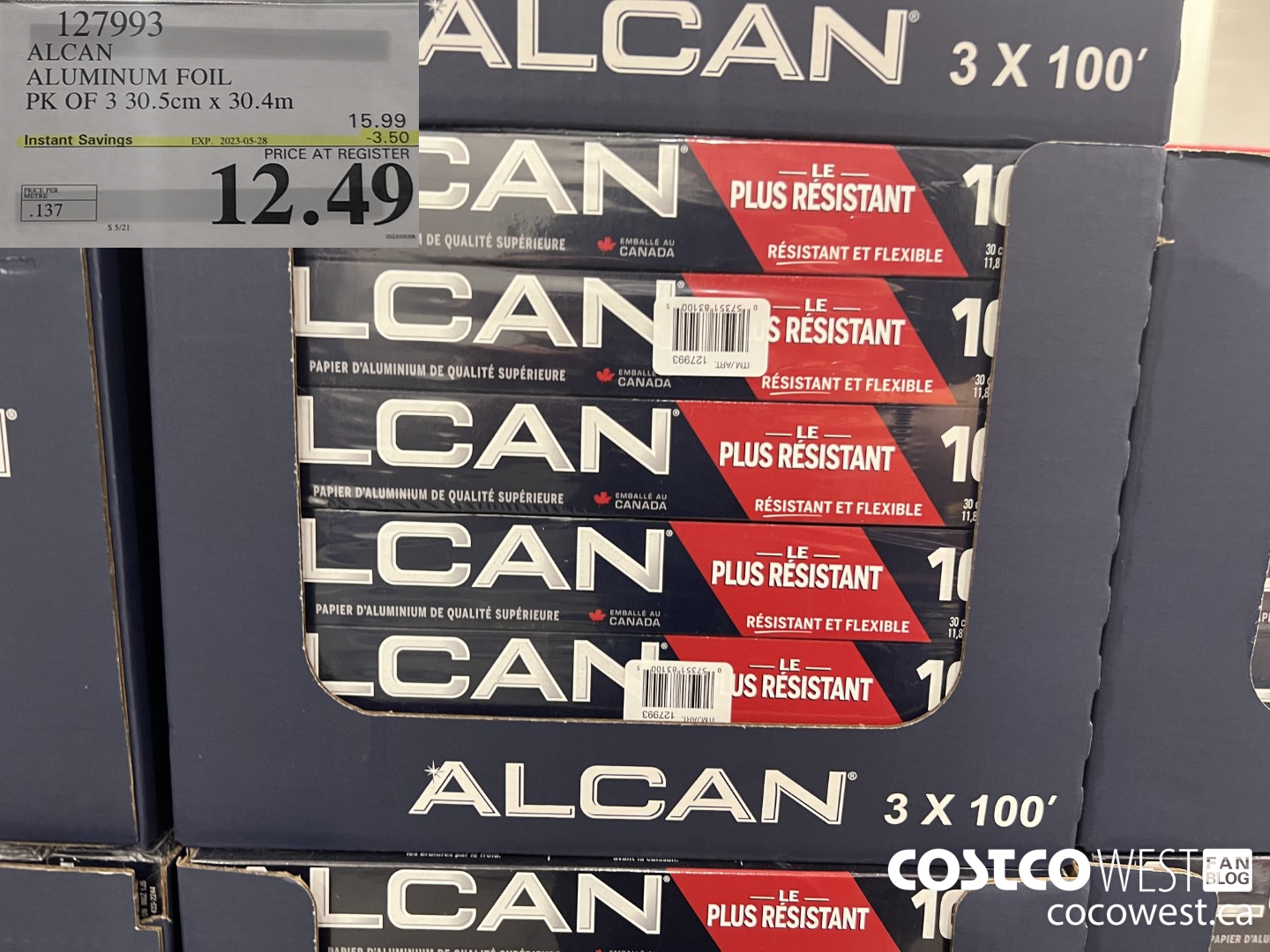127993 ALCAN ALUMINUM FOIL PK OF 3 30.5cm x 30.4m ($3.50 INSTANT SAVINGS EXPIRES ON 2023-05-28) $12.49
