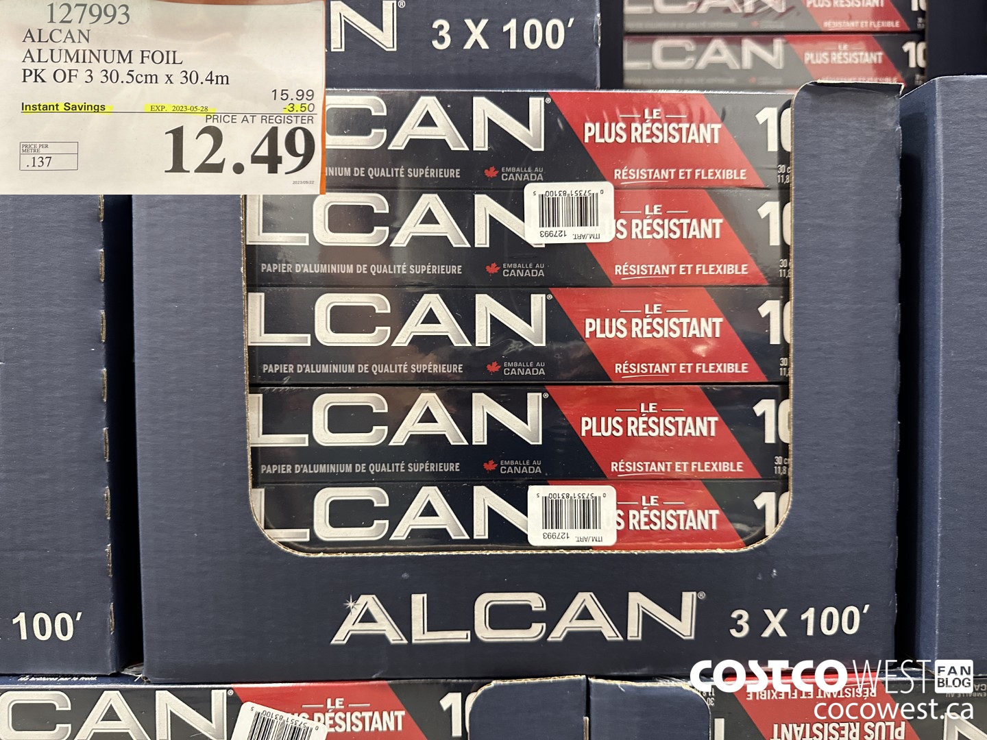 127993 ALCAN ALUMINUM FOIL PK OF 3 30.5cm x 30.4m ($3.50 INSTANT SAVINGS EXPIRES ON 2023-05-28) $12.49