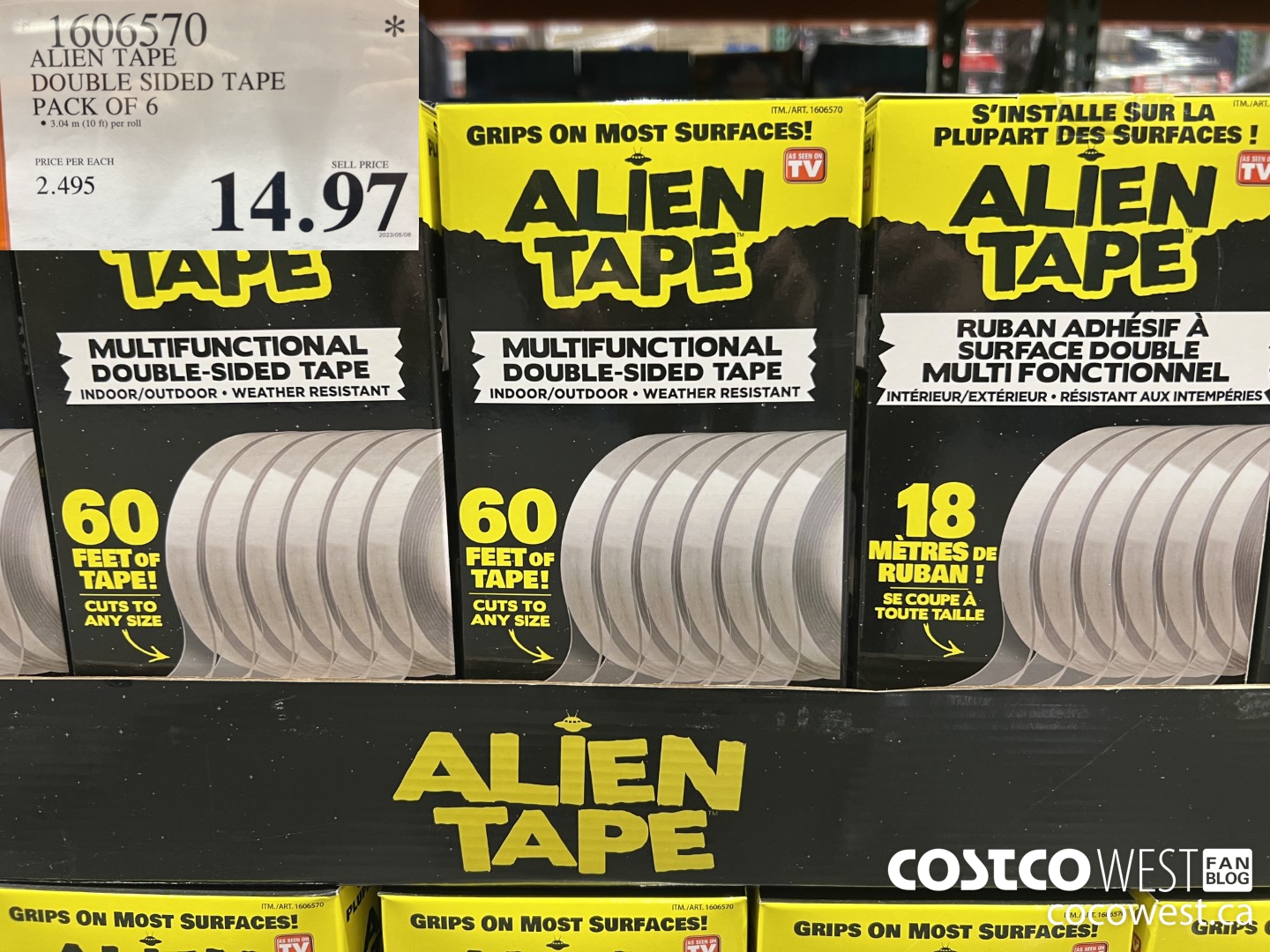 1606570 ALIEN TAPE DOUBLE SIDED TAPE PACK OF 6 $14.97