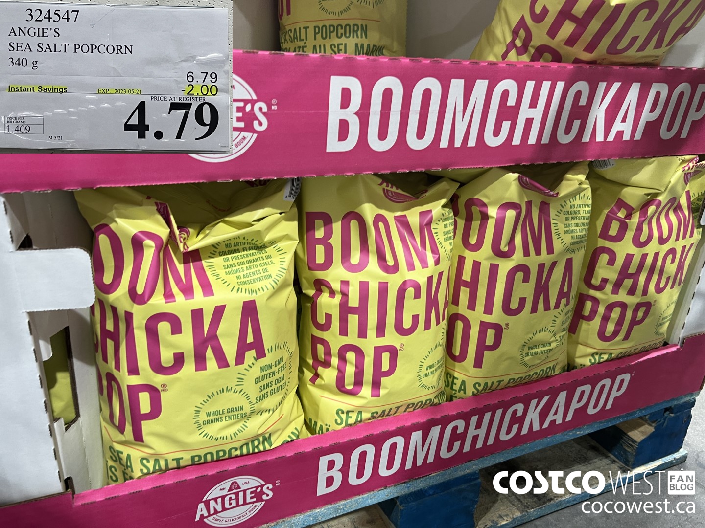 324547 ANGIE'S SEA SALT POPCORN 340 G ($2.00 INSTANT SAVINGS EXPIRES ON 2023-05-21) $4.79