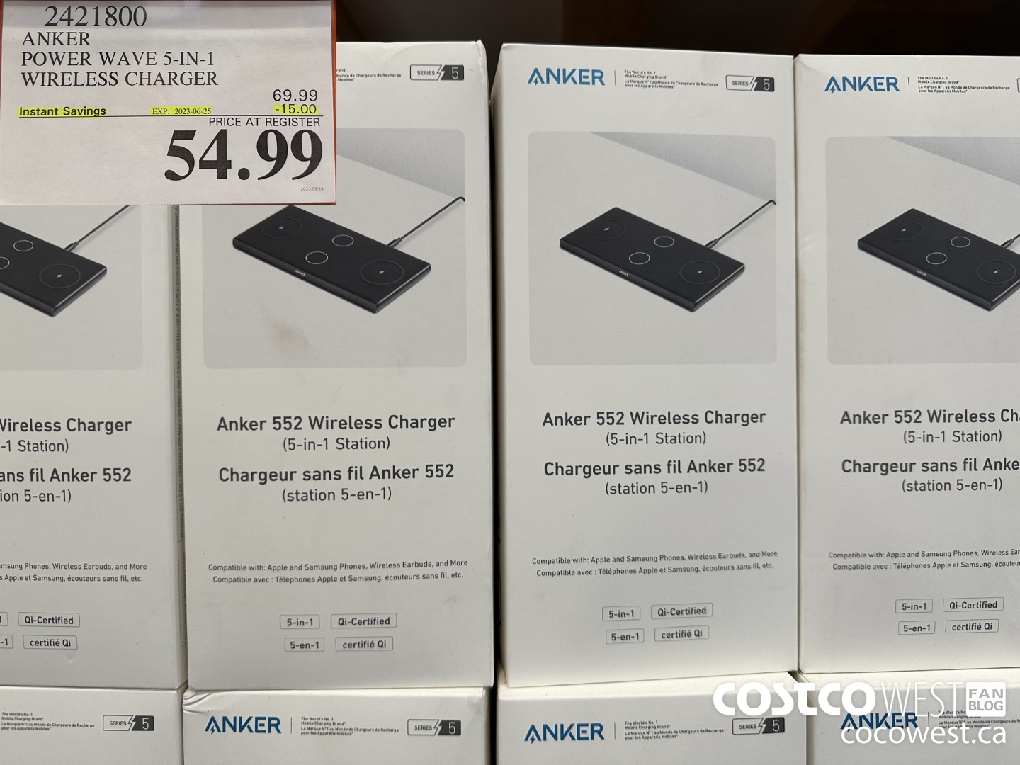 2421800 ANKER POWER WAVE 5-IN-1 WIRELESS CHARGER ($15.00 INSTANT SAVINGS EXPIRES ON 2023-06-25) $54.99