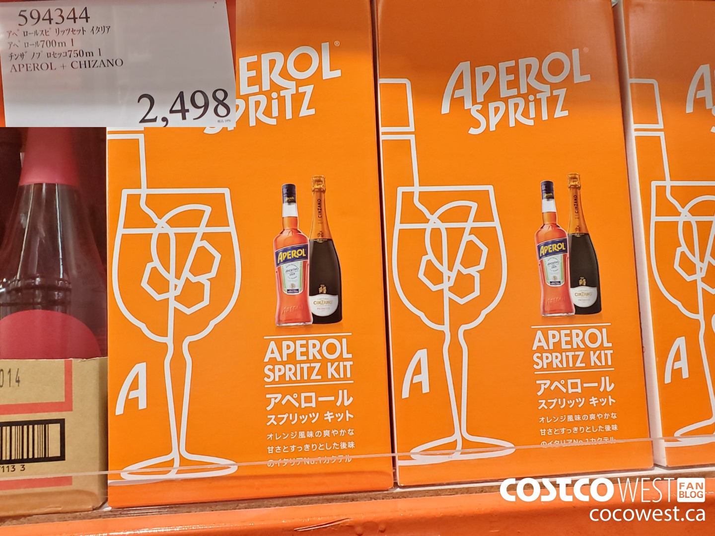 594344 APEROL + CHIZANO 750ML $2498.00