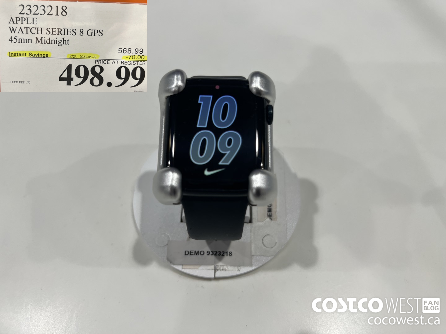 2323218 APPLE WATCH 8 45MM GPS MIDNIGHT MNP13VC/A ($70.00 INSTANT SAVINGS EXPIRES ON 2023-05-28) $498.99