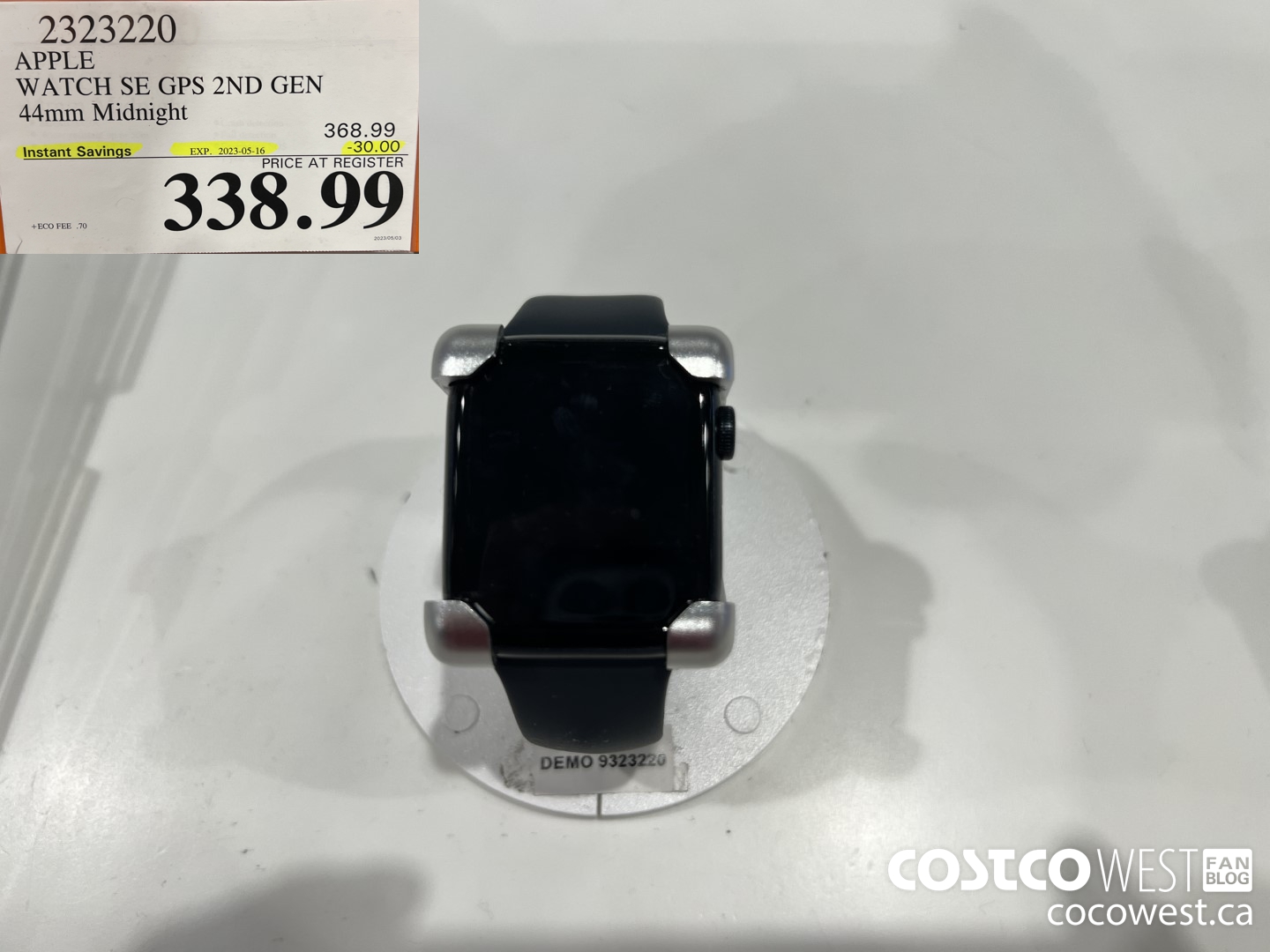 2323220 APPLE WATCH SE 44MM GPS MIDNIGHT MNK03VC/A ($30.00 INSTANT SAVINGS EXPIRES ON 2023-05-16) $338.99