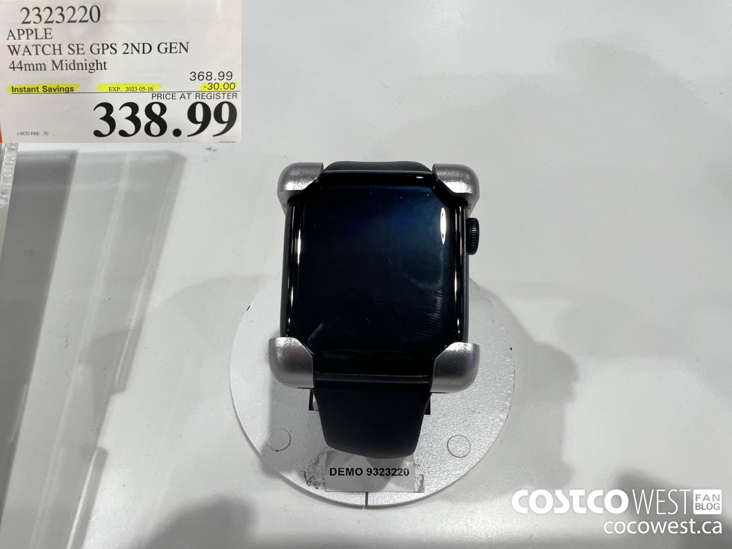 2323220 APPLE WATCH SE 44MM GPS MIDNIGHT MNK03VC/A ($30.00 INSTANT SAVINGS EXPIRES ON 2023-05-16) $338.99