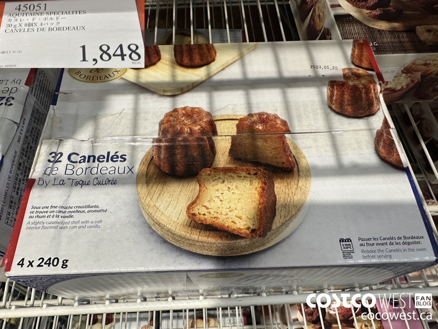 45051 AQUITAINE SPECIALITES 30G X 8 X 4 CANELES DE BORDEAUX $1848.00