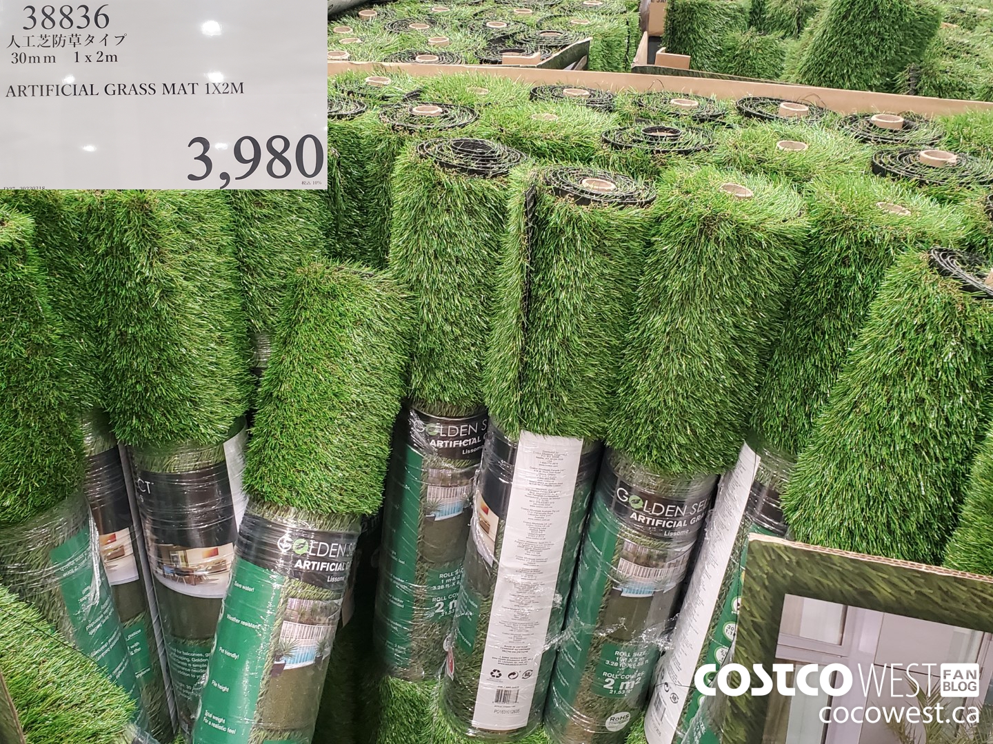38836 ARTIFICIAL GRASS MAT 1X2M $3980.00