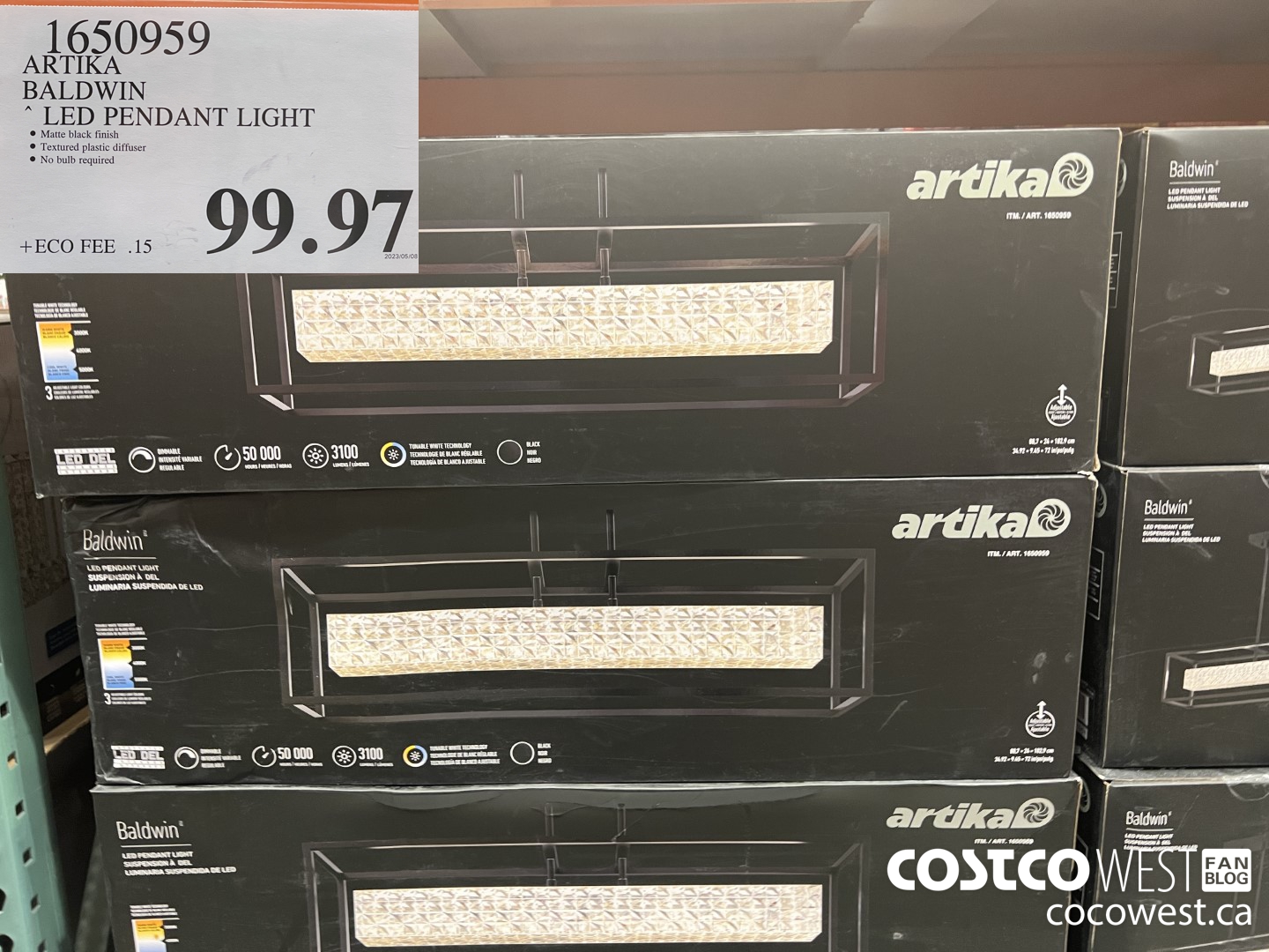 1650959 ARTIKA BALDWIN LED PENDANT LIGHT $99.97