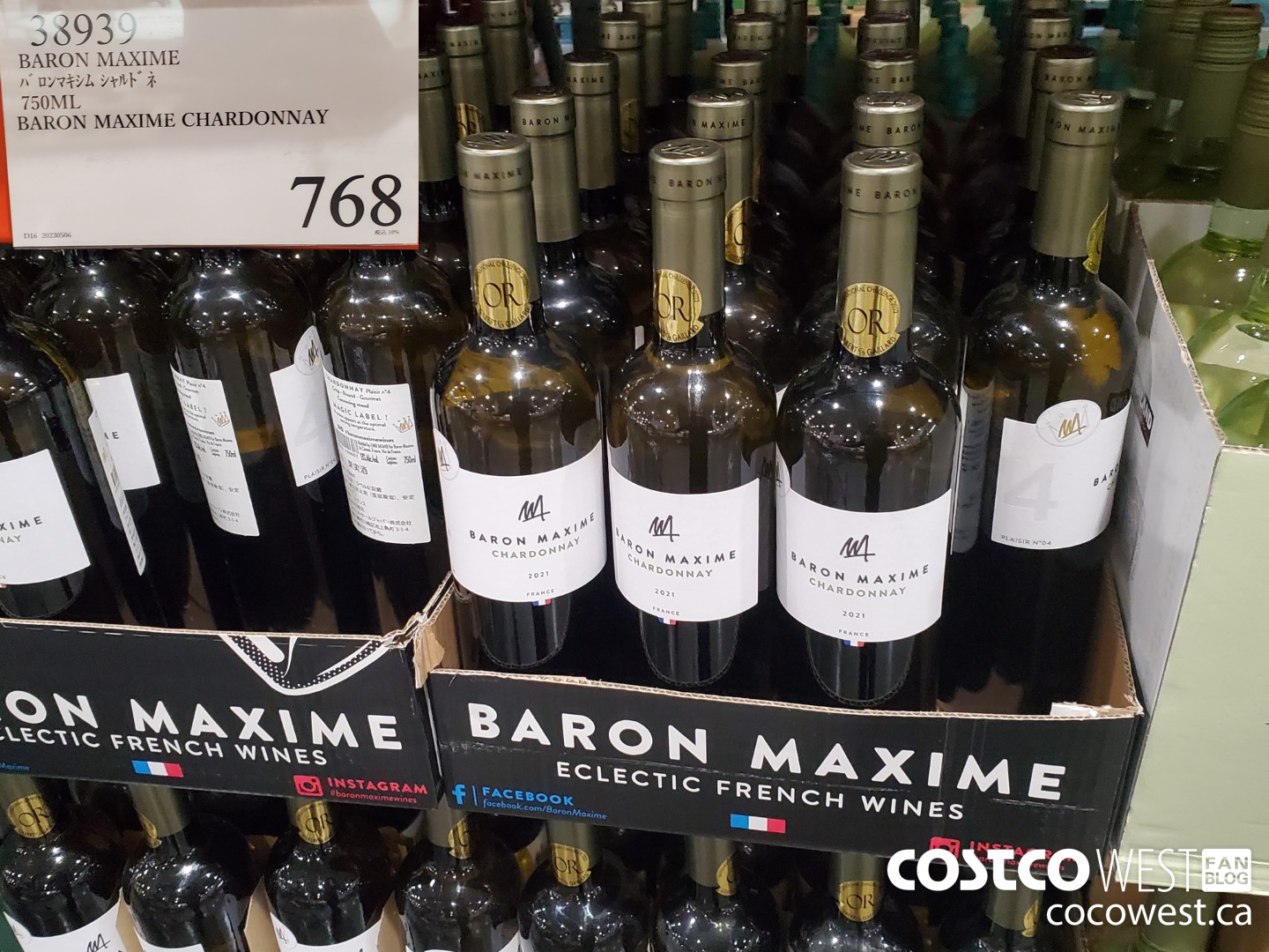 38939 BARON MAXIME CHARDONNAY 750ML $768.00