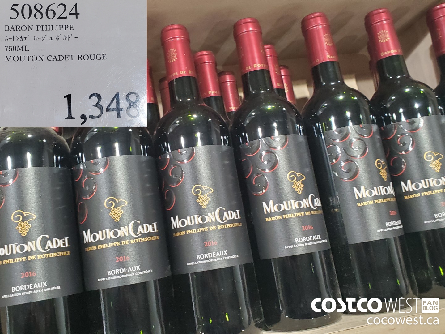 508624 BARON PHILIPPE MOUTON CADET ROUGE 750ML $1348.00