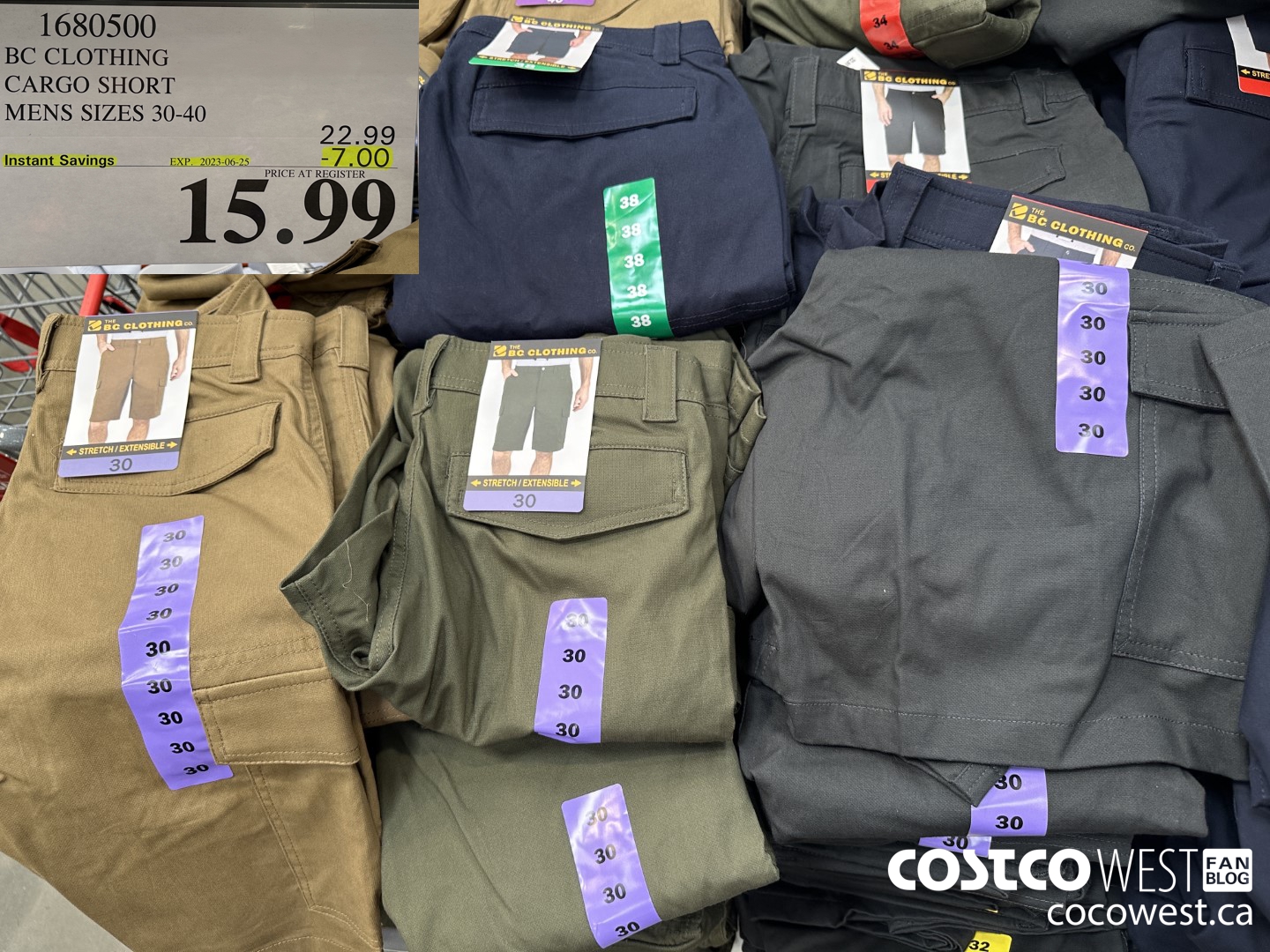 1680500 BC CLOTHING CARGO SHORT MENS SIZES 30-40 ($7.00 INSTANT SAVINGS EXPIRES ON 2023-06-25) $15.99