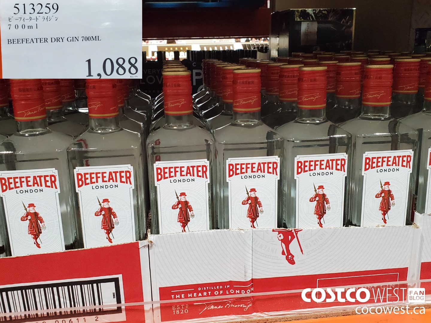 513259 BEEFEATER DRY GIN 700ML $1088.00