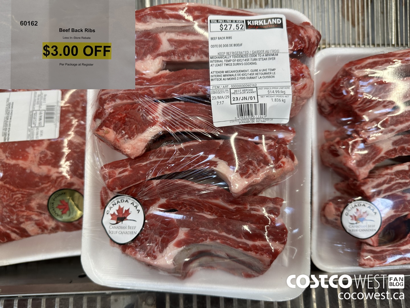 60162 BEEF BACK RIBS ($3.00 INSTANT SAVINGS)