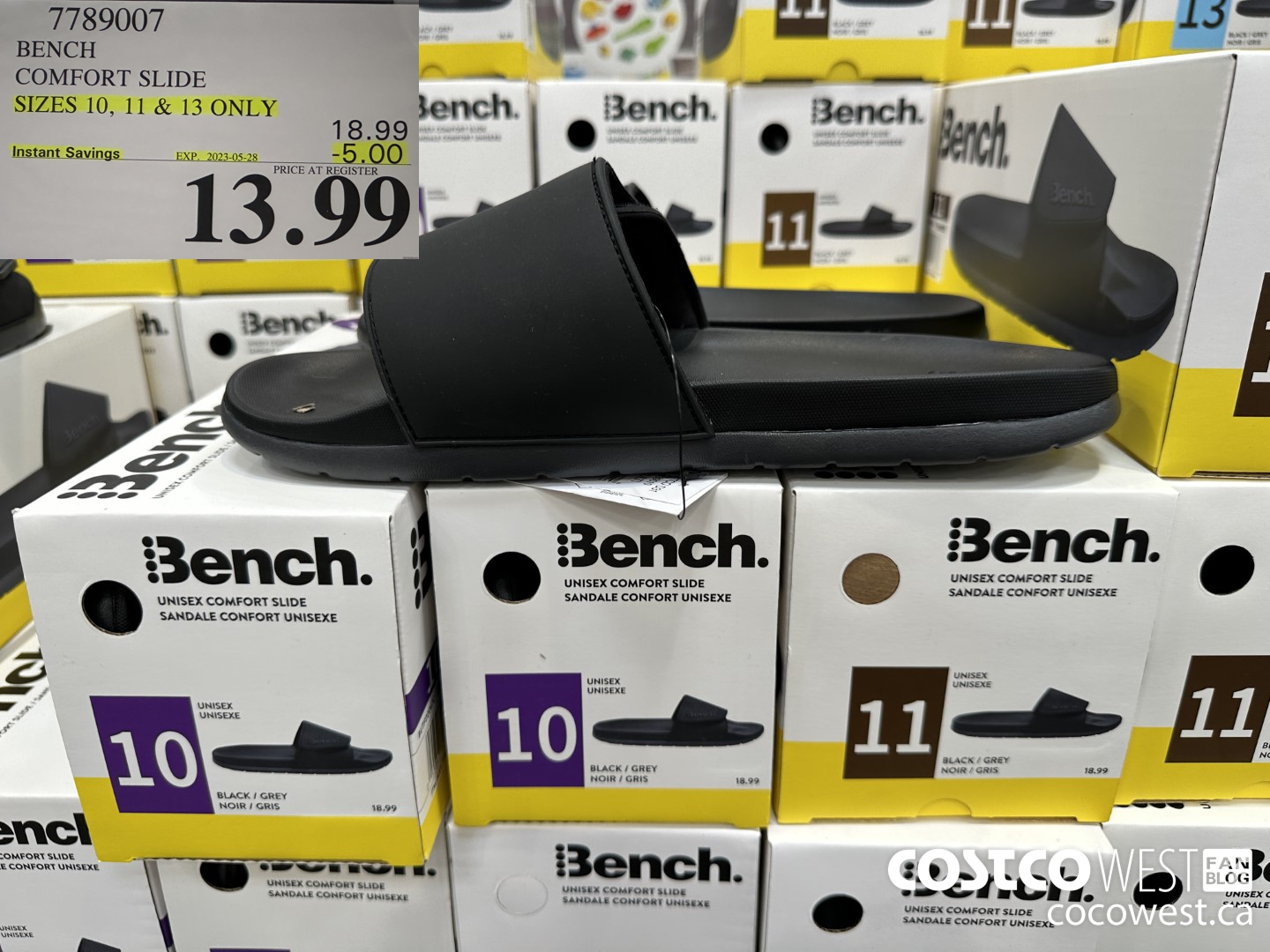 7789007 BENCH COMFORT SLIDE MENS SIZES 10, 11 & 13 ONLY ($5.00 INSTANT SAVINGS EXPIRES ON 2023-05-28) $13.99