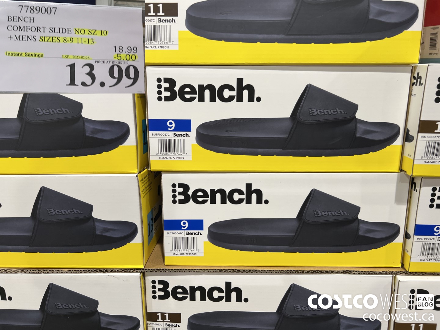 7789007 BENCH COMFORT SLIDE MENS SIZES 8-9 11-13 ($5.00 INSTANT SAVINGS EXPIRES ON 2023-05-28) $13.99