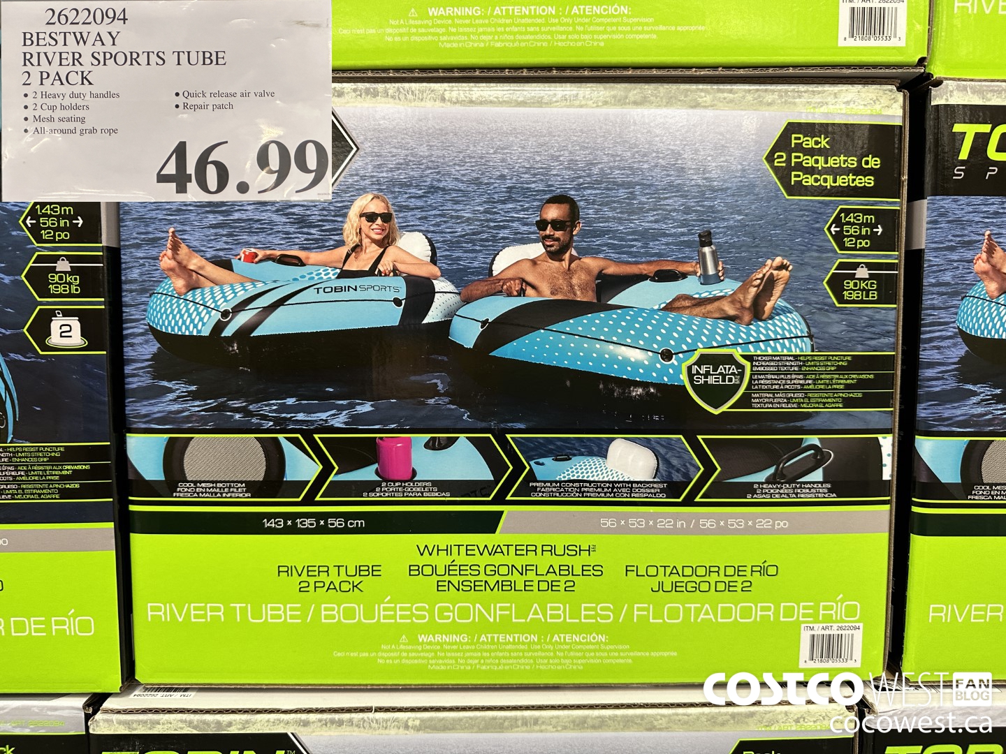 2622094 BESTWAY RIVER SPORTS TUBE 2 PACK $46.99