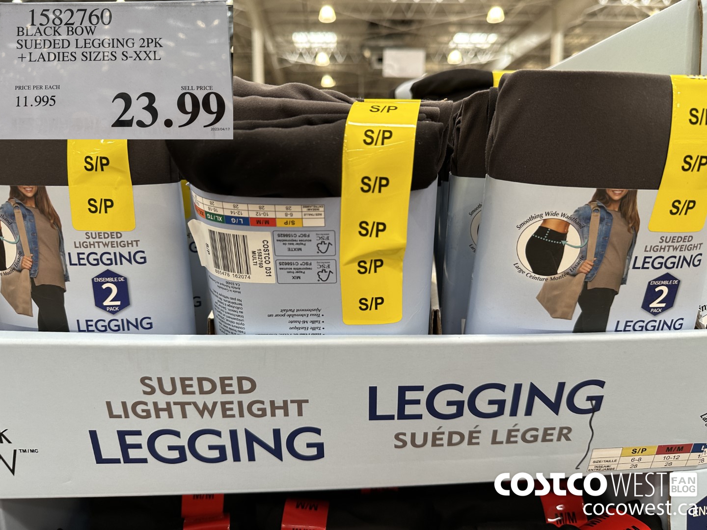 1582760 BLACK BOW SUEDED LEGGINGS 2PK LADIES SIZES S-XXL $23.99