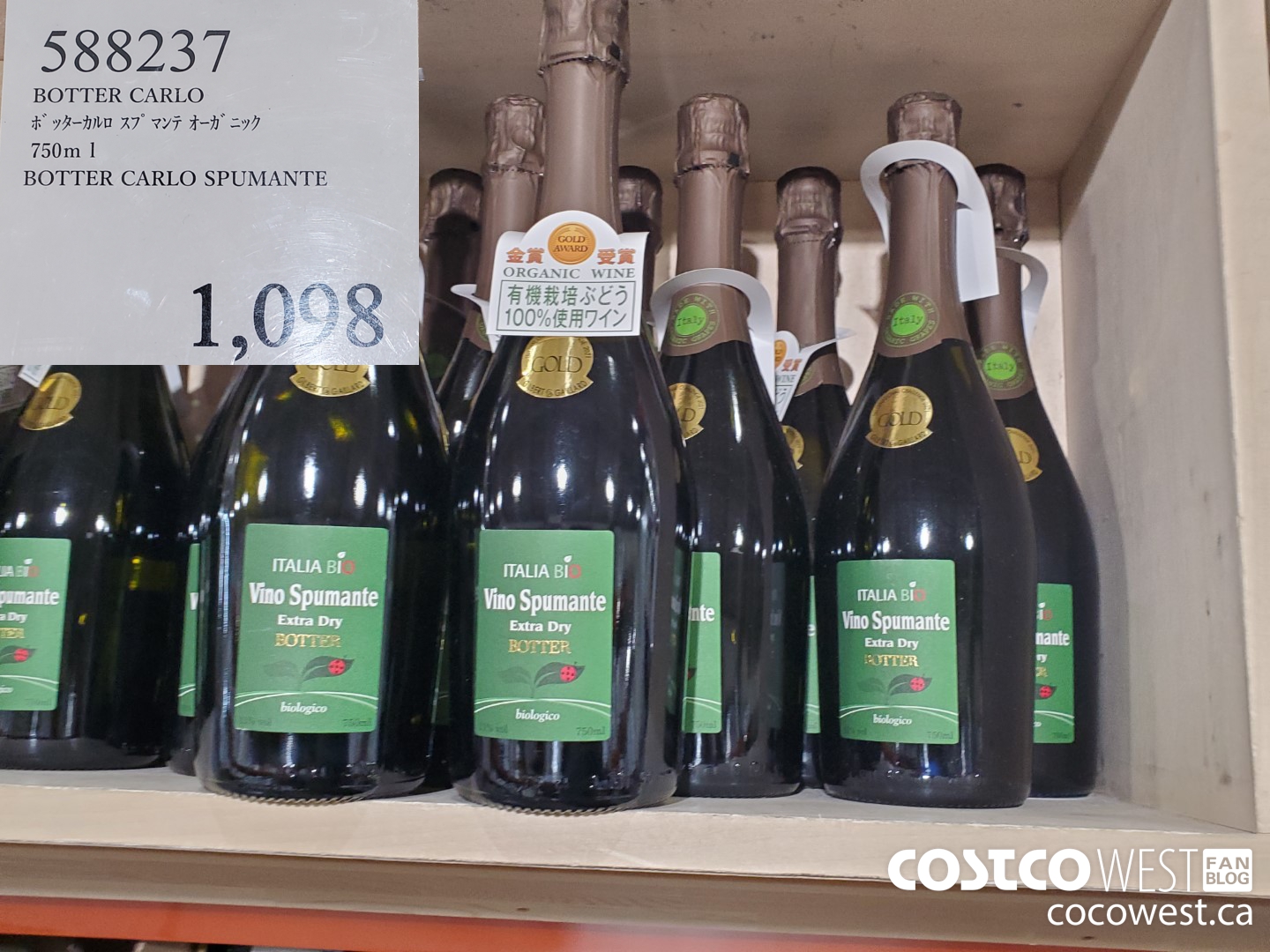 588237 BOTTER CARLO SPUMANTE 750ML $1098.00